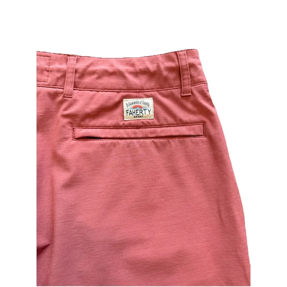 Faherty All Day Shorts Mens 30 Pink Drawstring Hybrid Hiking Stretch 8